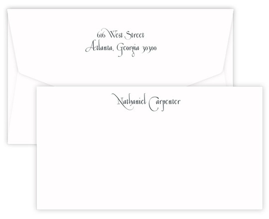 Triple Thick Casual Wide Flat Note Cards - Raised Ink
